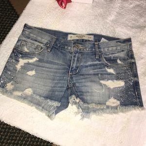 Abercrombie light jean shorts